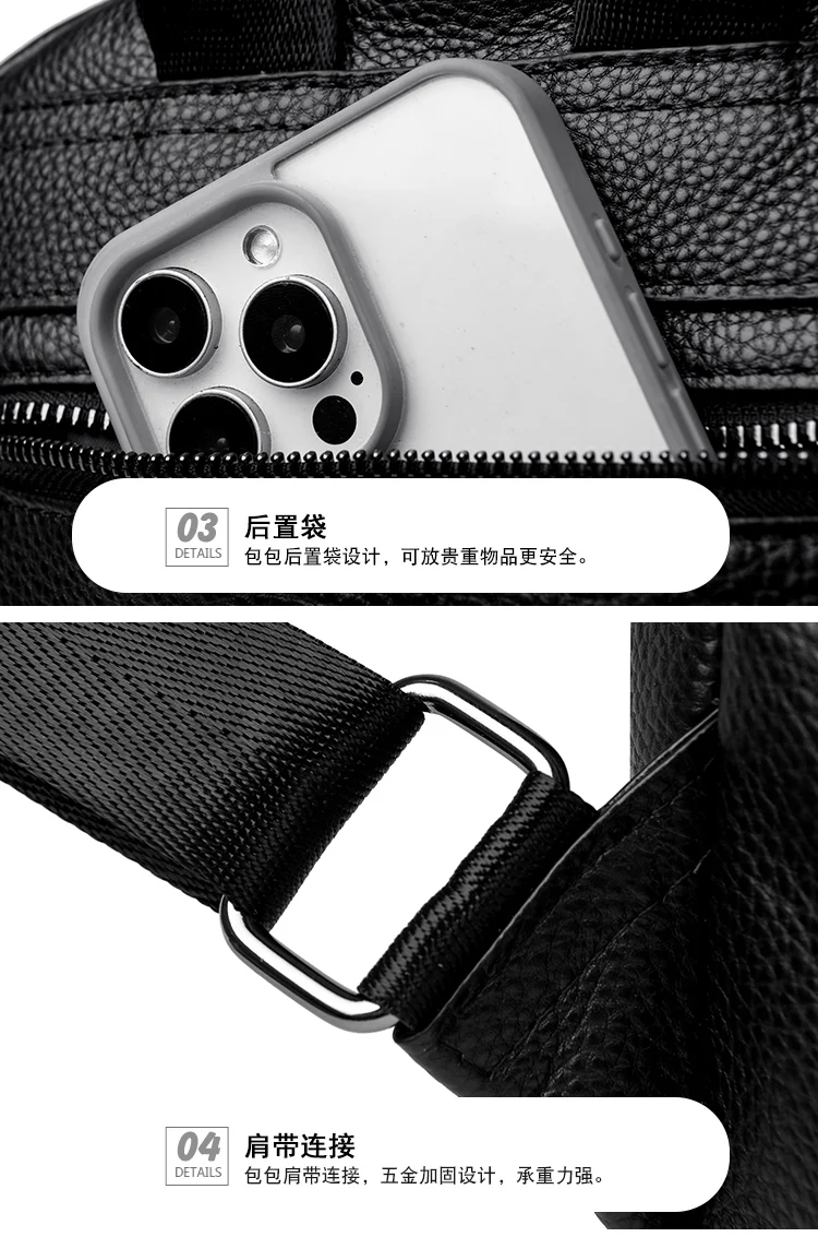 Rucksack aus Rindsleder, schlicht und elegant, vielseitig tragbar, kleine Handtasche für tägliche Arbeitskleidung – Detail 21