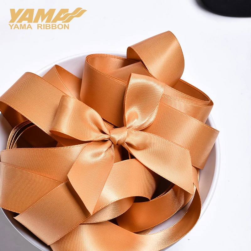 YAMA 수제 공예 포장용 더블 새틴 리본, 웨딩 장식 선물, 단색 리본, 롤 당 10 야드, 9, 16, 22, 25, 38mm