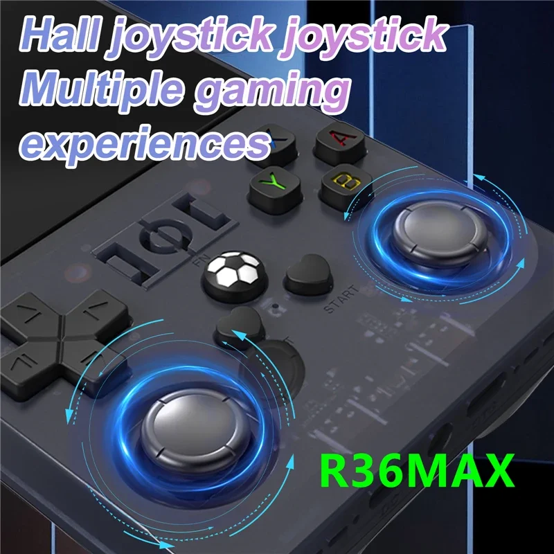 R36MAX Retro-Handheld-Spielkonsole, 4-Zoll-Großbildschirm, tragbarer Taschen-Videoplayer, über 1000 Spiele, Linux-System_voghion.com