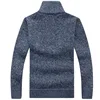 Men's Fleece Thicker Sweater Half Zipper Turtleneck Warm Pullover High Quality Male Slim Knitted Wool Sweaters For Spring 6