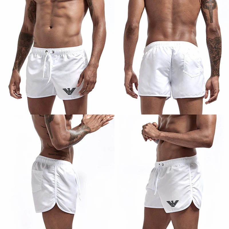 Summer Men's Beach Shorts New Simple Printed Fitness Sports Casual Elastic Waist Drawstring Male Surfing Board Short Pants S-3XL Summer Men's Beach Shorts New Simple Printed Fitness Sports Casual Elastic Waist Drawstring Male Surfing Board Short Pants S-3XL