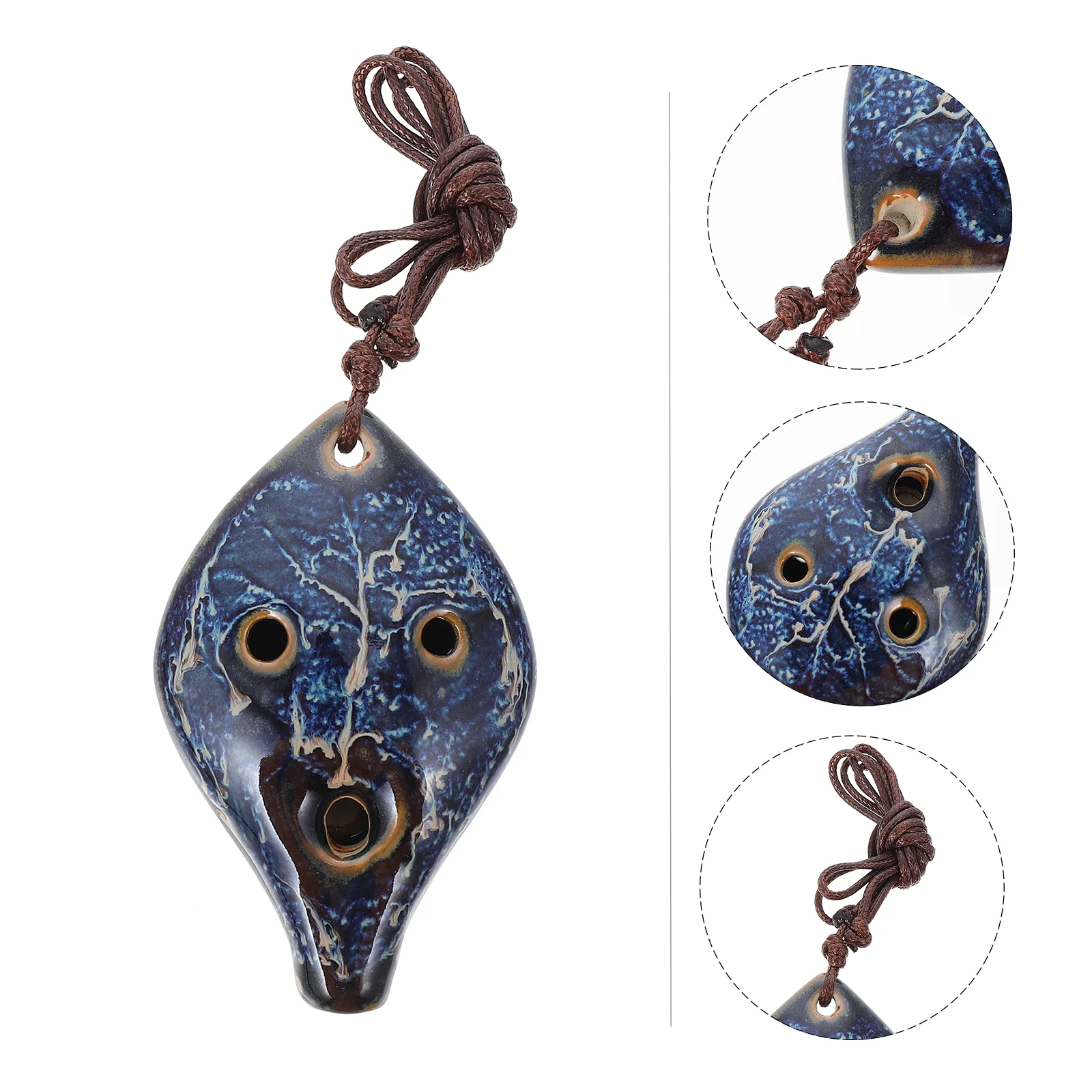 

6 Hole Ocarina Leaf Necklace Musical Instrument Wind 6-hole White Porcelain Children Practice Instruments