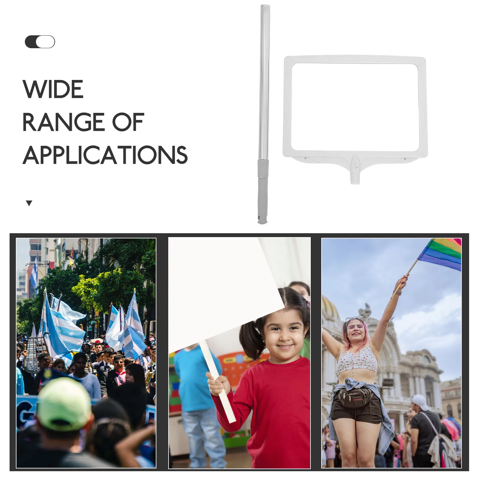 스테인레스 스틸 휴대용 사인 홀더, 공항 픽업, 유치원 행사, 투어 가이드, 교통 정지, 퍼레이드 등 다용도 휴대 가능