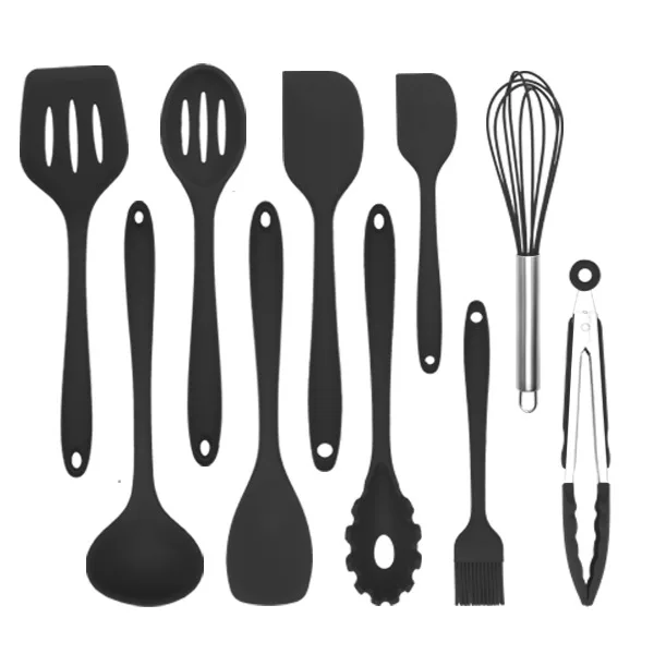 Silicone Non-Stick Cooking Utensil Set - Heat Resistant Kitchen Tools & Accessories, 12-Piece