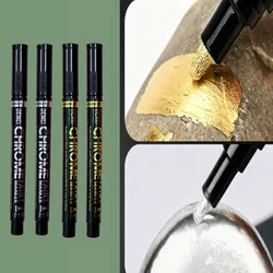 Waterproof Electroplating Gold & Silver Paint Marker Pen for Precision Coloring and Repair (2pcSilver -2pc Gold)