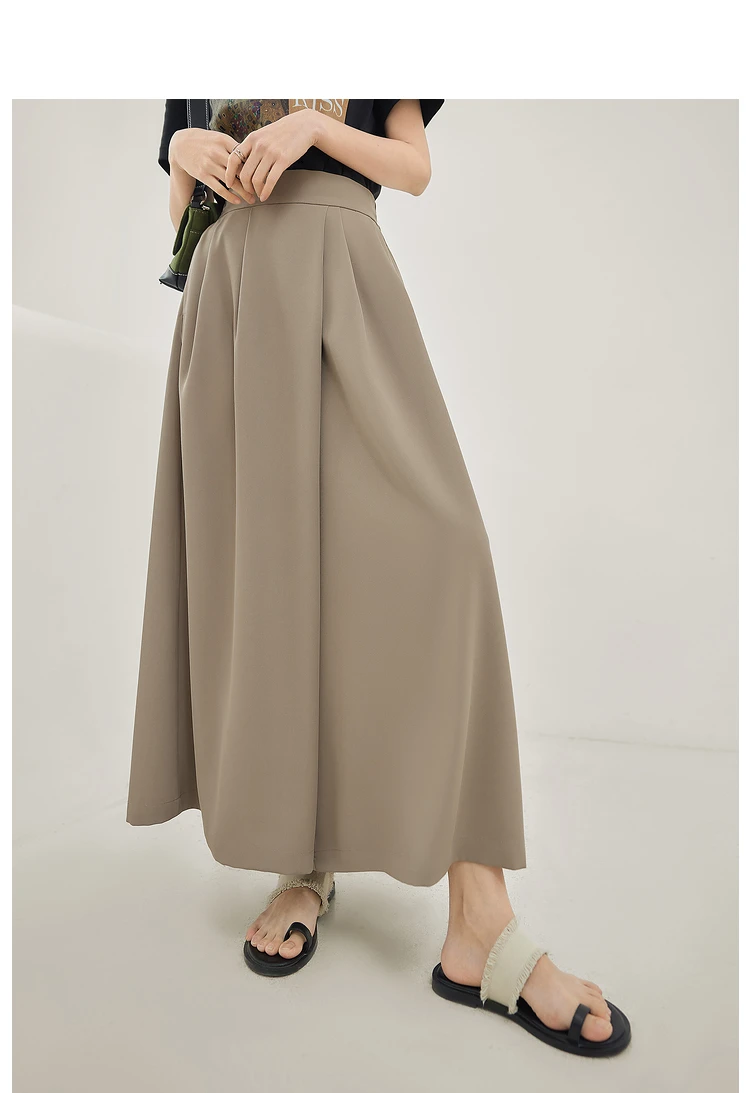 

Loose fitting fashionable casual pants for women's summer new design sense black wide leg pants