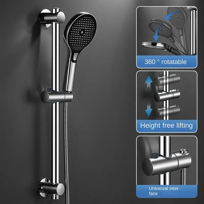 Shower Slide Bars Extension Hand Shower Head Rail Slide Holder Wall Mounted Adjustable Bathroom Accessories