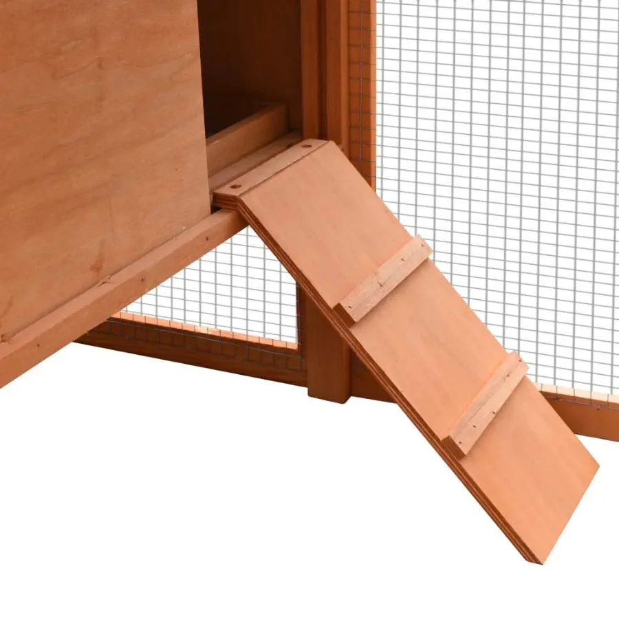 Solid Pine and Fir Wood Chicken Cage 66.9x31.9x43.3 Inches