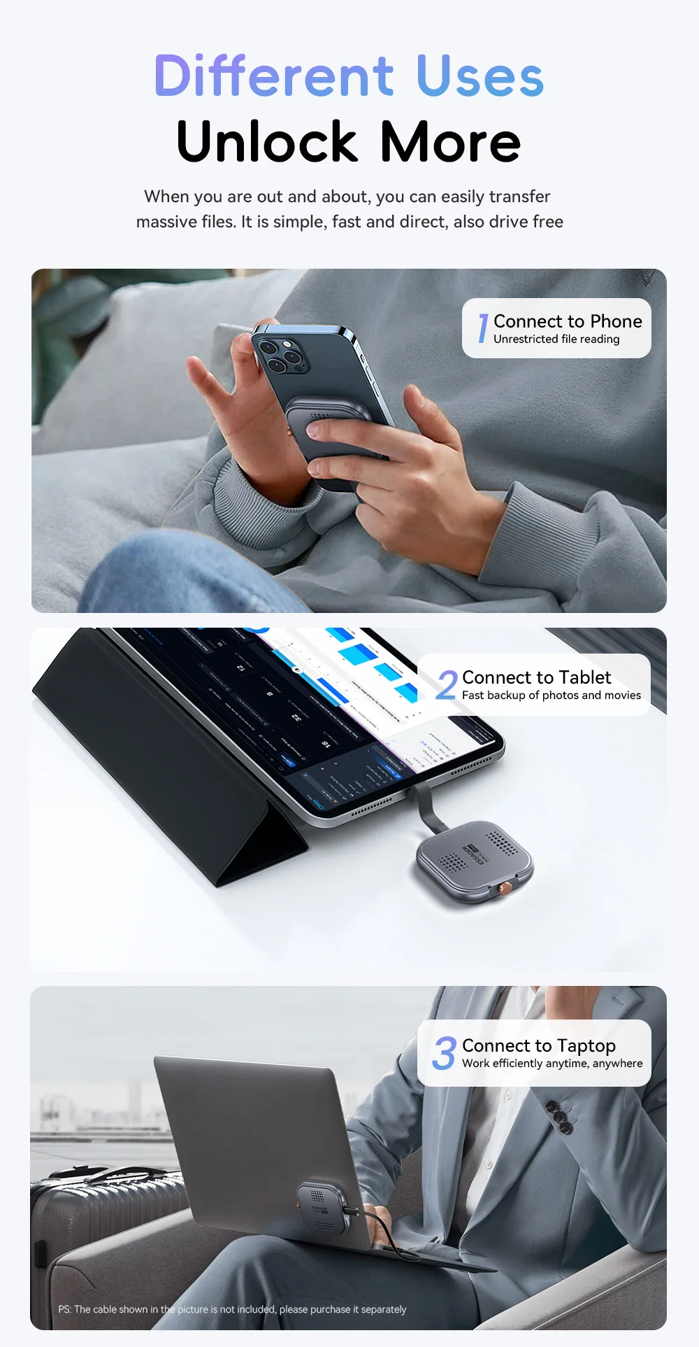Magnetic Hard Drive Enclosure Tpye C M.2 2230 NVME SSD Docking Station USB3.2 Ge