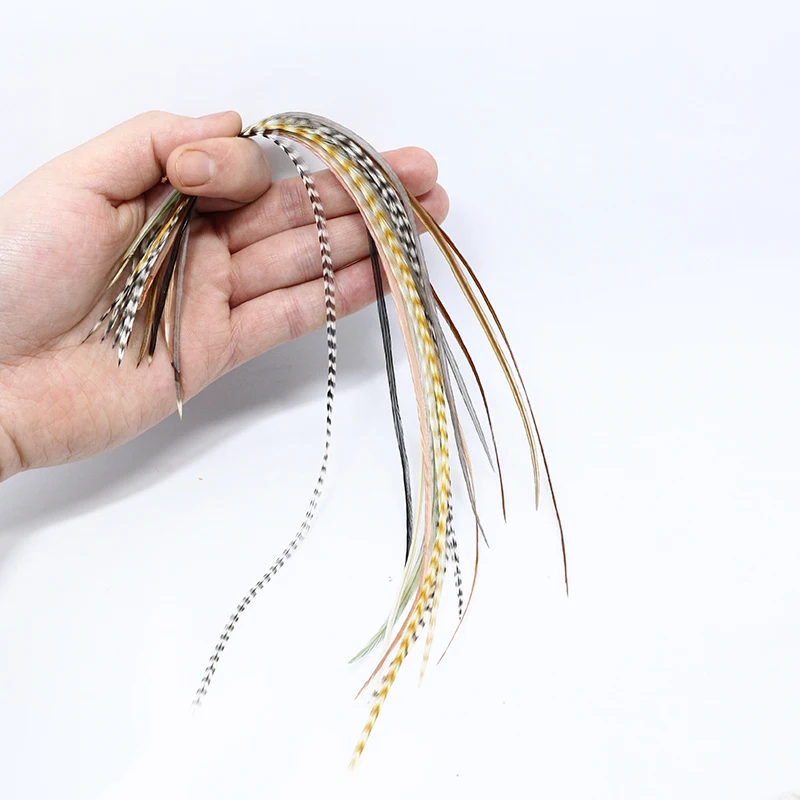 KOLIGHT Frangia Naturale In Piume Di Gallo – 2 Metri, Larghezza 12-17 Cm – Per Decorazioni Fai Da Te, Costumi, Moda - 4