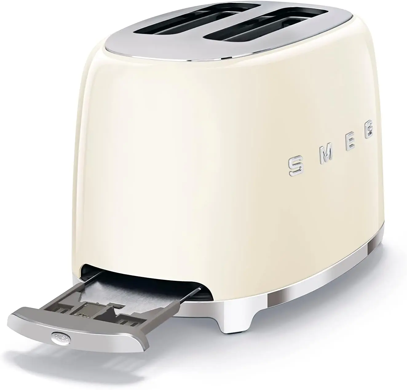 SMEG 2 Slice Toaster and Sandwich Rack Combo, Cream