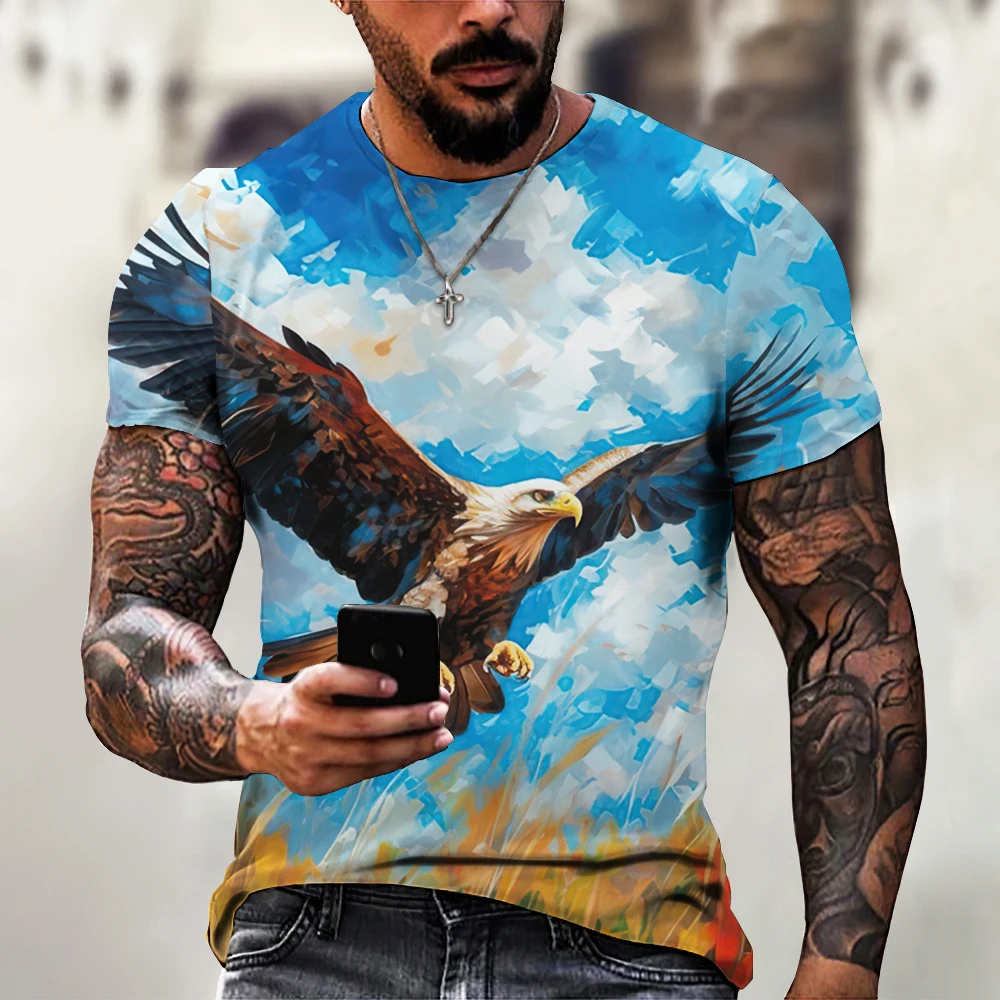 Mens Short Sleeve Animal Pattern T Shirt