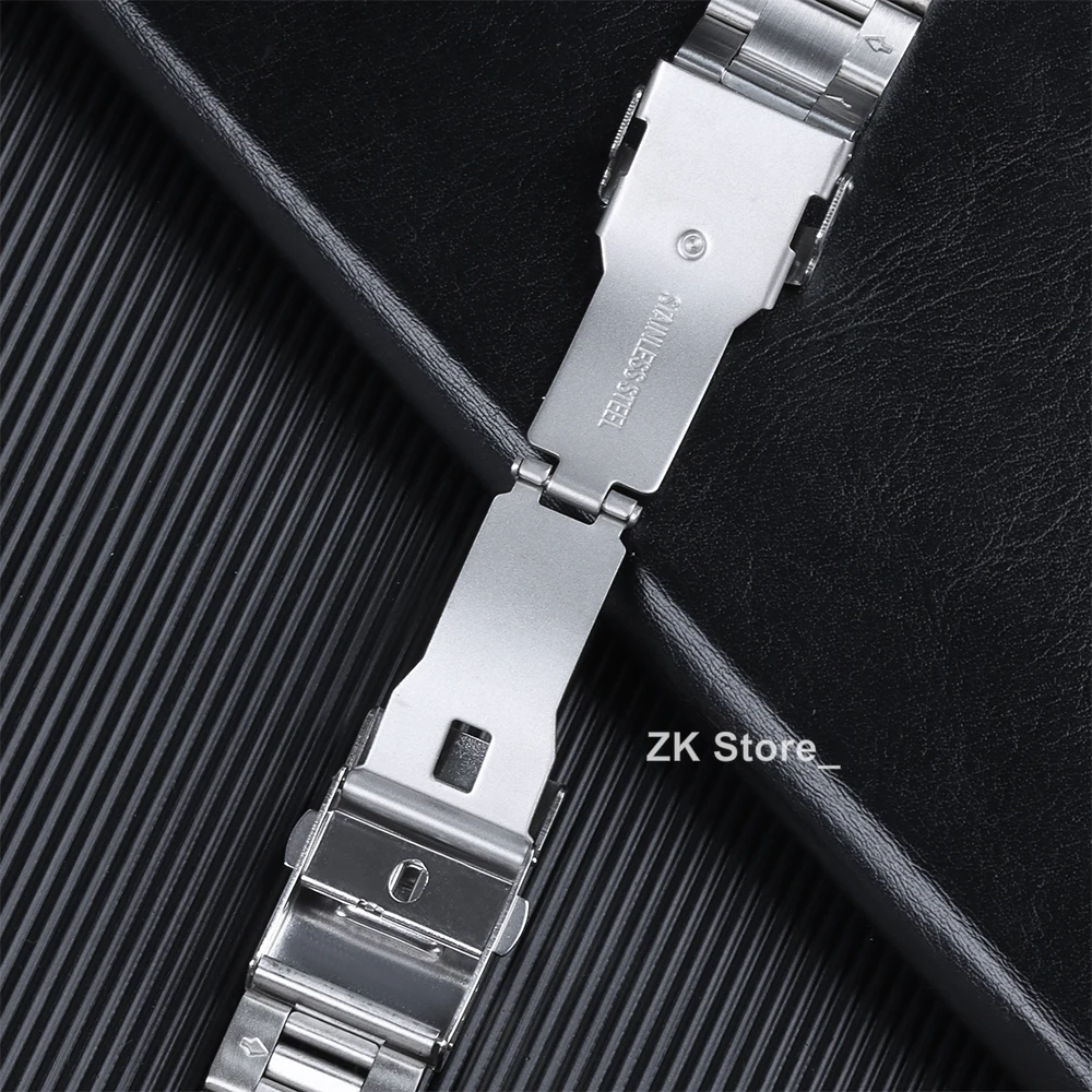 Men's Curved End Stainless Steel Watch Bracelet - Premium Metal Strap, 20mm/22mm