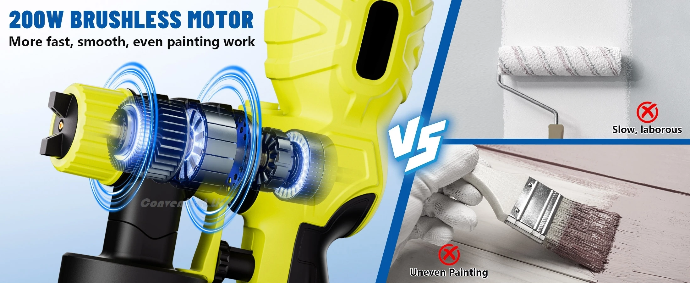 Cordless Paint Sprayer for Ryobi 18V Battery 42000rpm 1200ML Electric Spray Gun