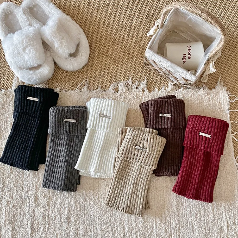 New Solid Color Leg Warmers Knitted Thickened Middle Tube Socks INS Y2k Lolita Hosiery Girl