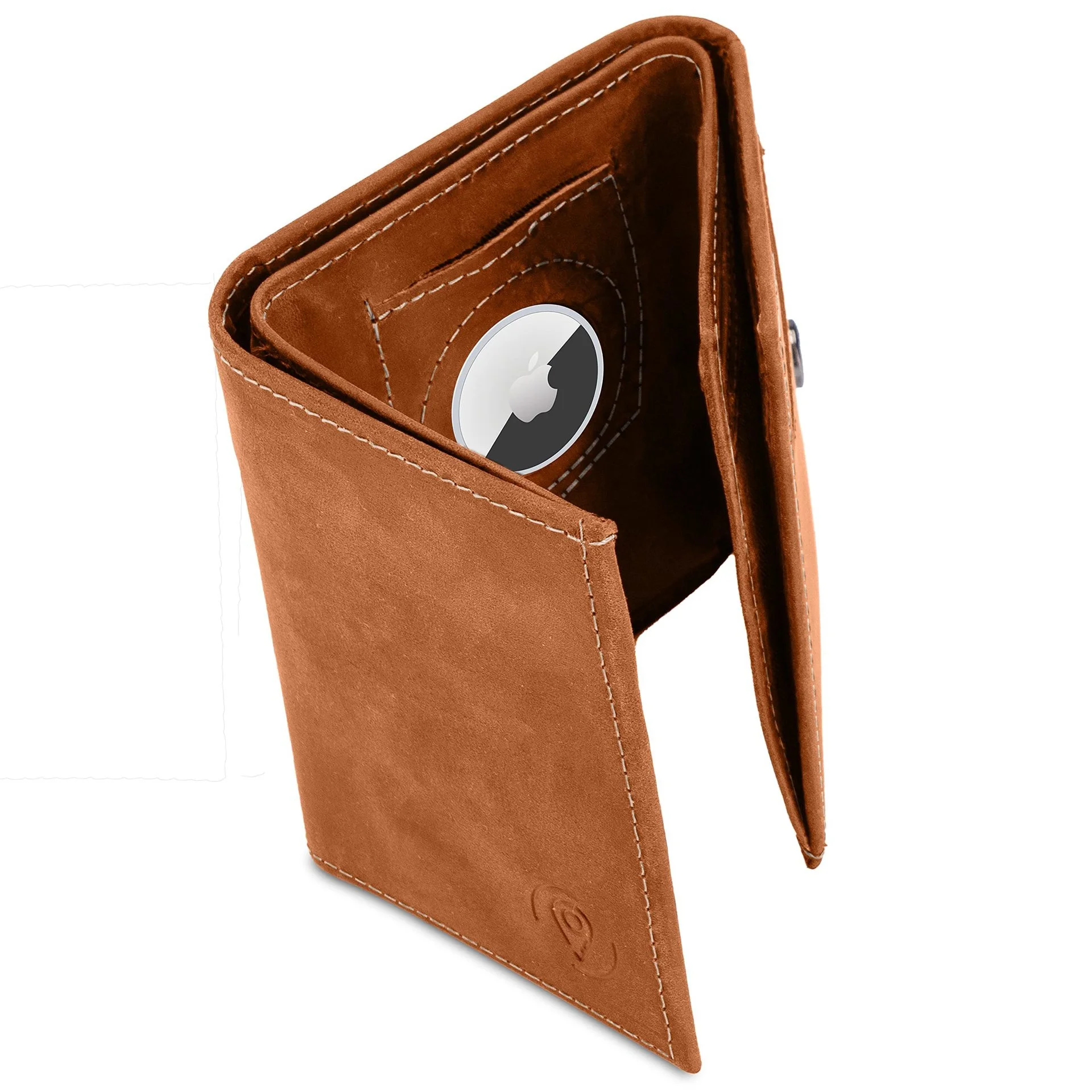 

Top leather airtag wallet 30% cow leather men's change multi card slot anti magnetic card bag