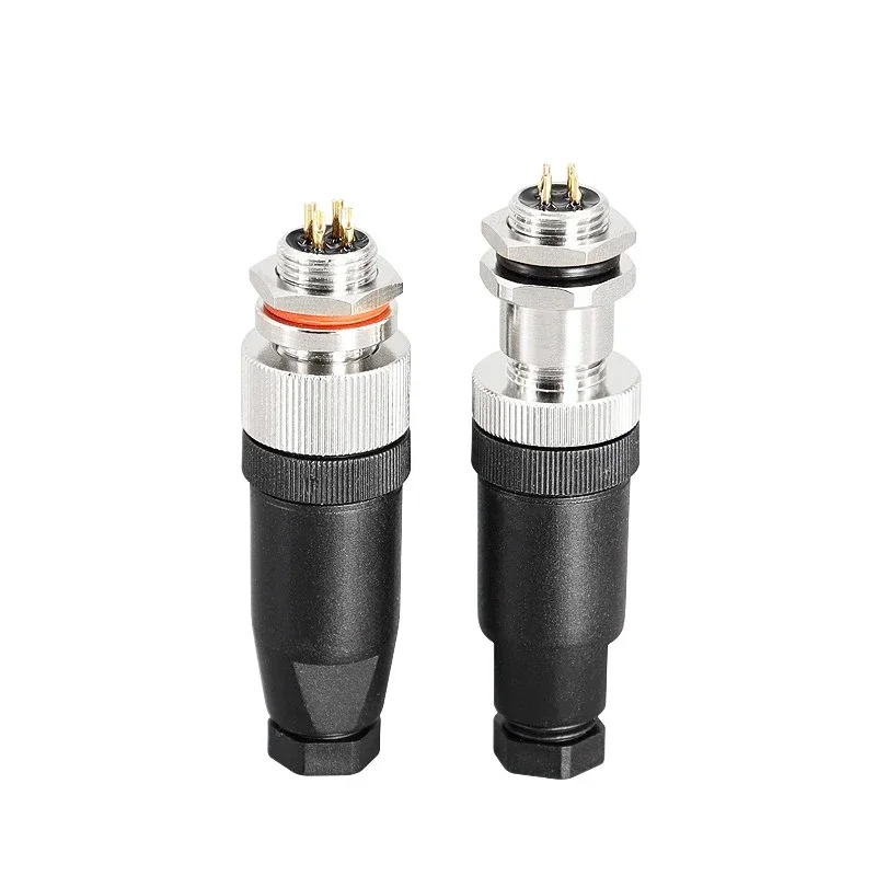 M12 sensor connector 4pin 5pin M12-8 waterproof male&female plug screw threaded coupling A Code sensor connectors 4
