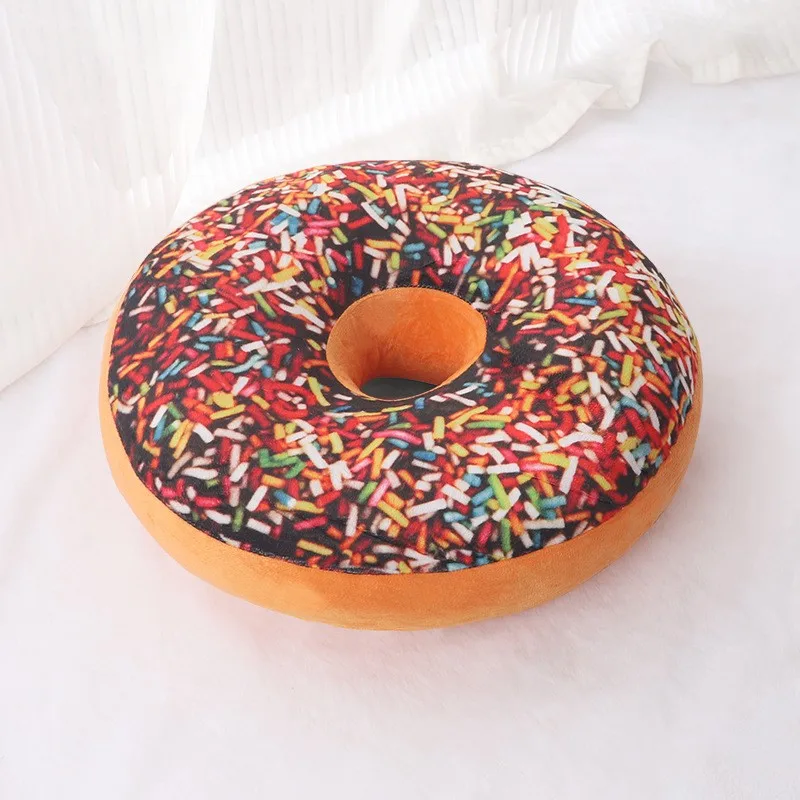 Plush Waist Pillow for Office Lunch Break, Cute Simulation Chocolate Donut Pillow Cover, No Filling Cotton, 2 PCs/Lot 5