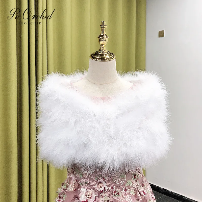 

PEORCHID White Faux Fur Bolero Winter Bridal Shawl Evening Party Shrugs For Women Wraps Capa Boda Wedding Accessories Gift