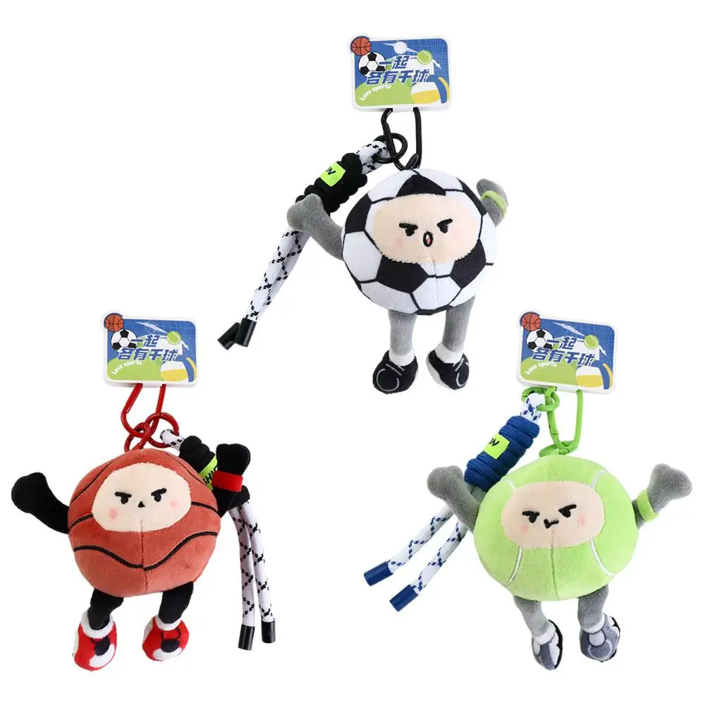 

Cartoon Cute Funny Soft Simulation Basketball Plush Toy Keychain Soccer Plush Pendant Doll Fashion Car Key Chain Gift