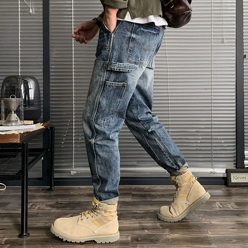 Invisible Open Crotch Outdoor Sex Erotic Pants Vintage Boyfriend Jeans Baggy Cargo Denim Trousers Men Casual Skinny Streetwear