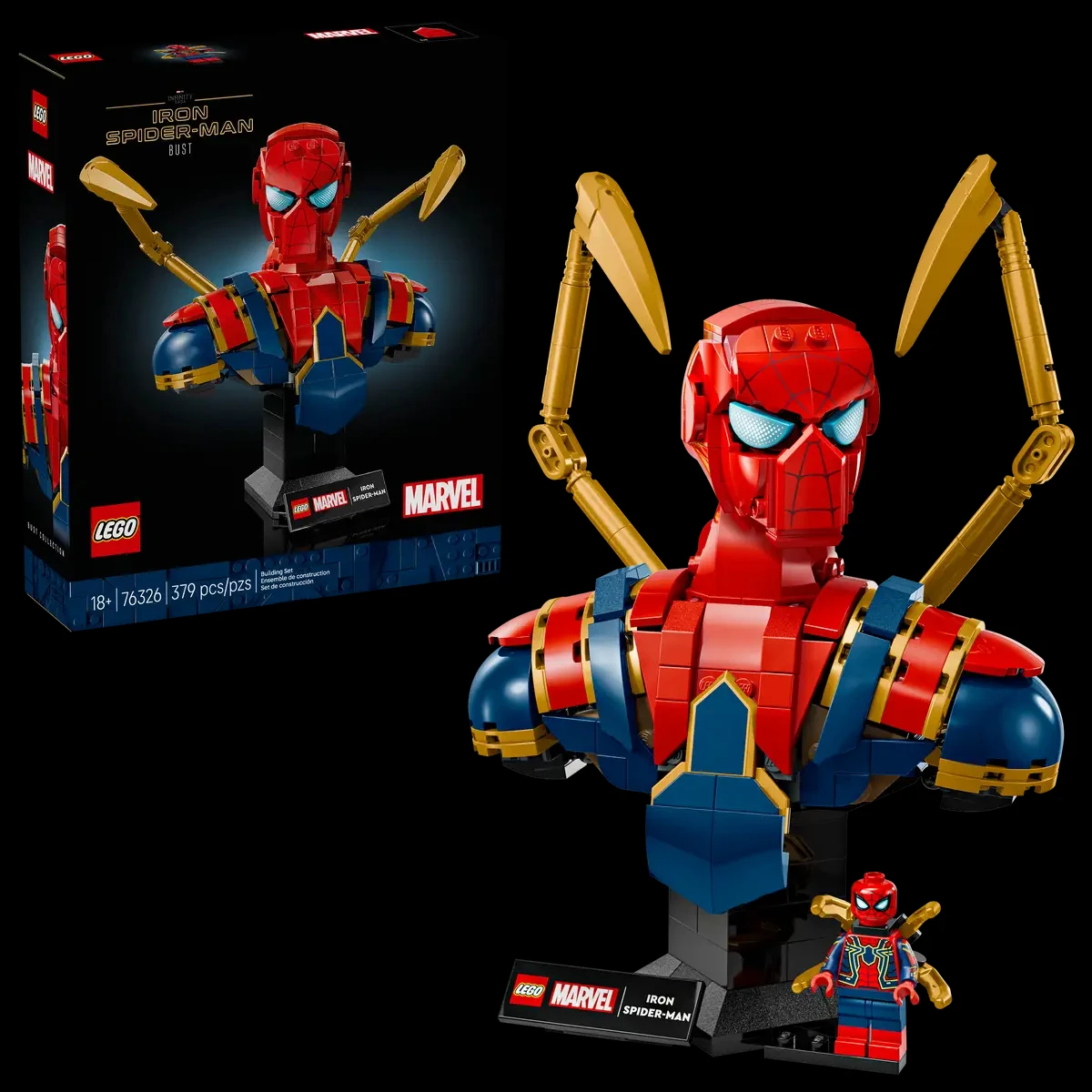 LEGO ® Busto do Homem-Aranha de Ferro Marvel (76326) Presente para O Super  Herói em Sua Vida 18+ idades 379 Peças - AliExpress, image size:1200x1200