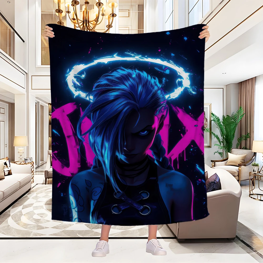 Cartoon Jinx Arcane: League of Legends Blanket Lightweight Comfortable Soft Breathable Ultra Warm Blanket Bedding 4