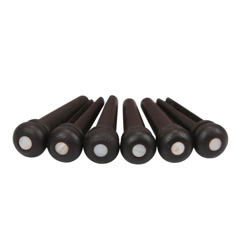 Real Bone Acoustic Guitar Bridge Pins Bone Ebony Bridge Pin with Brass Circle Folk Guitar Replacement Accessories 6pcs guitar accessories,acoustic guitar bridge pins