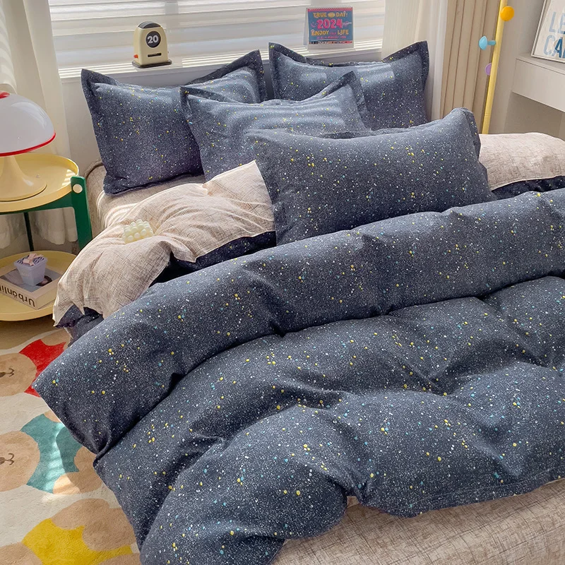 Cotton Bedding Set Bedding Set 4 Pieces 100% Cotton Bed Sheet Comforter Set Modern Fashion Couple Bed Set