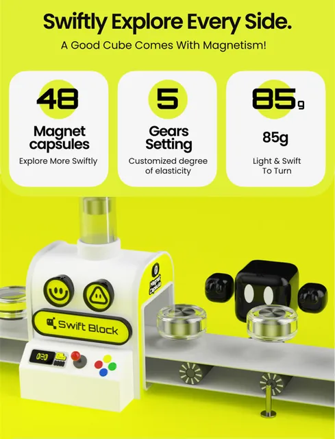 Gan Swift Block 3x3 cube Magnetic Speed cube Stickerless  Swift 355S 3x3 Professional Magic Cube Gan magnetic Toys for Children 3