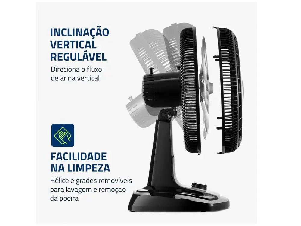 Ventilador de Mesa Mondial VTX-40-8P Turbo 40cm 3 Velocidades - 220V 4