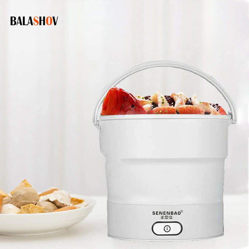 110V/220V Foldable Silicone Mini Hotpot Multifunction Noodle Cooker Pot