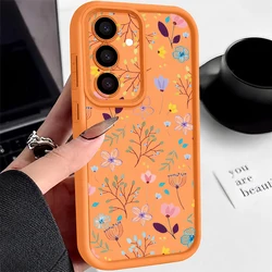 Floral Print TPU Case - Elegant Phone Cover - Galaxy A26 5G (Orange)