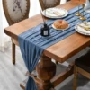 Long Chiffon Table Runner Haze blue For Wedding Party Christmas Banquets Bridal Home Table Arches Cake Table Decoration 73x305c 3