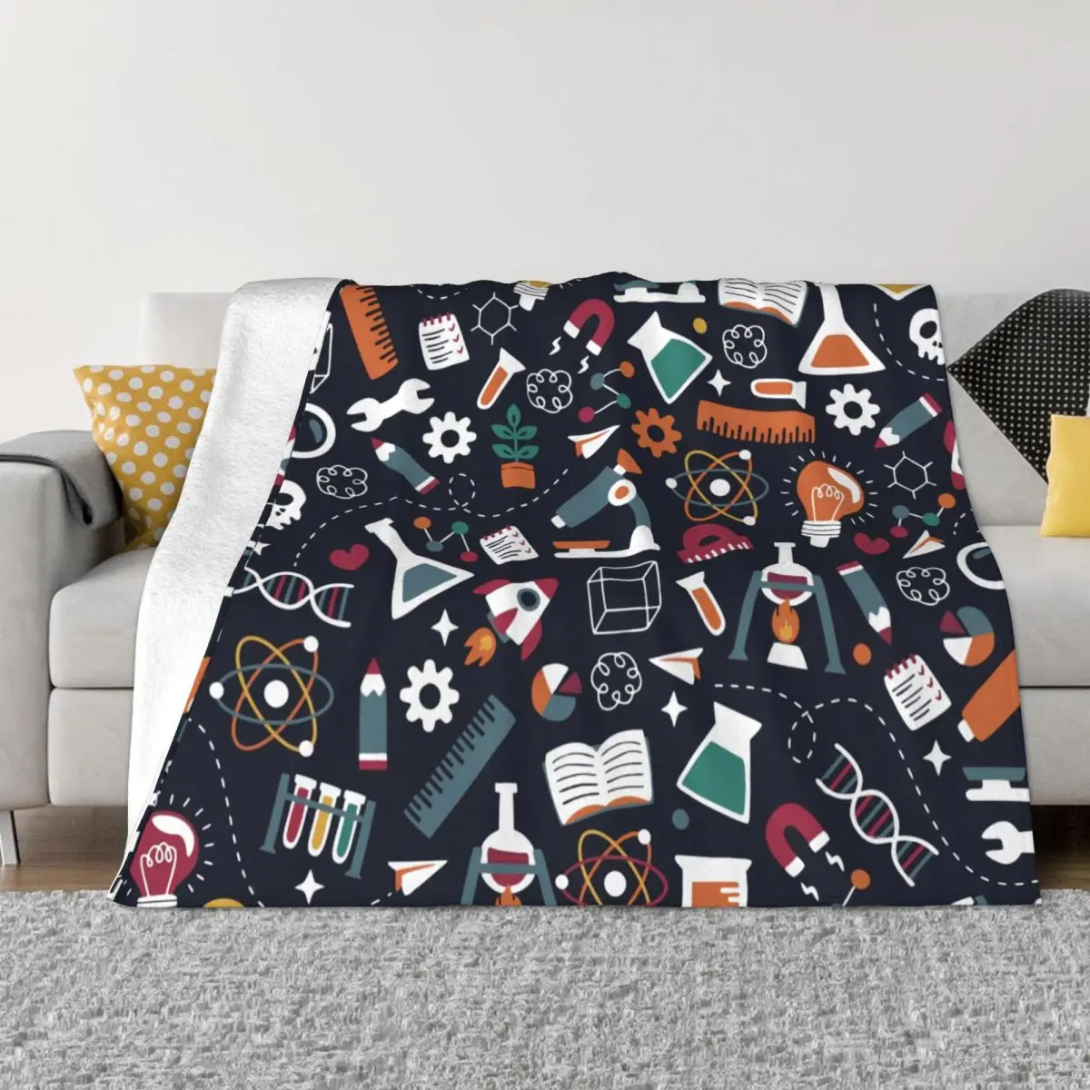 

Amazing Science Blankets Biology and Chemistry Fuzzy Funny Warm Throw Blankets for Home Restaurant Autumn/Winter