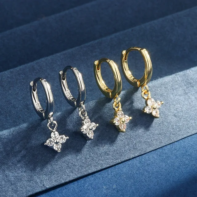 86400-269474.jpg Boucles d'oreilles créoles trèfle en argent sterling 925 pour femmes et jeunes filles, élégantes et tendance, idéales pour mariage, fête, accessoires de bijoux, cadeaux