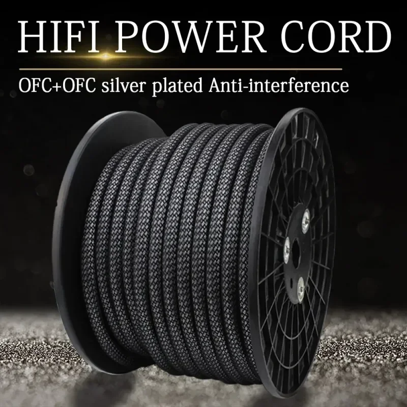 5m High Quality Audio OFC Power Cable Silver Plated Power Wire DIY Amp CD DVD Player Speaker Amplifier AC Cord