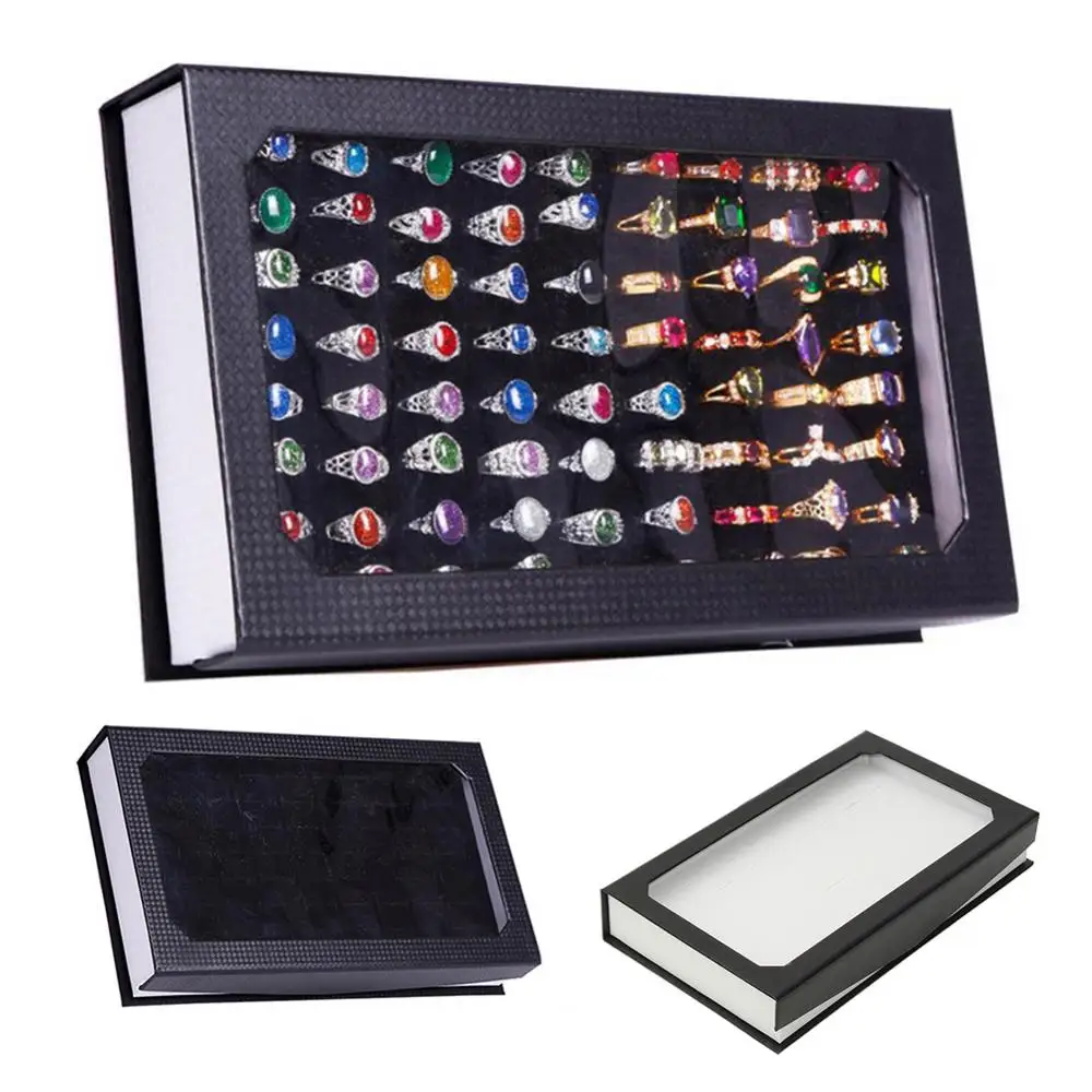 

Jewelry Holder Jewelry Display for Rings Storage Plastic Jewelry Boxes Rack Velvet Organizer 72 Holes Show Earrings Ear Studs