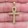 High Quality Gold Color Clear Cubic Zirconia Egyptian Ankh Cross Pendant Jewelry 1