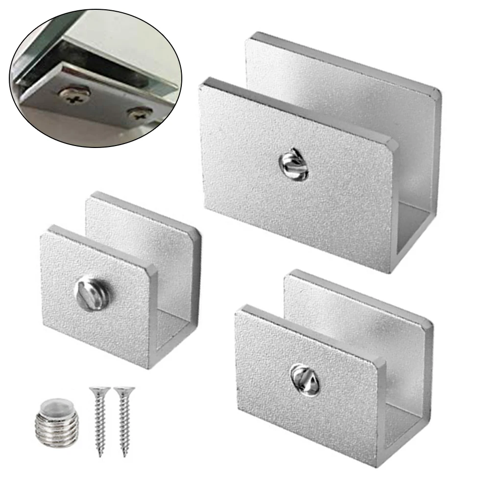 1 Piece Aluminum Alloy Square Glass Clip Fixed Support Bracket for Thick Glass Clip Shelf Clamp Holder Cabinet Backplates
