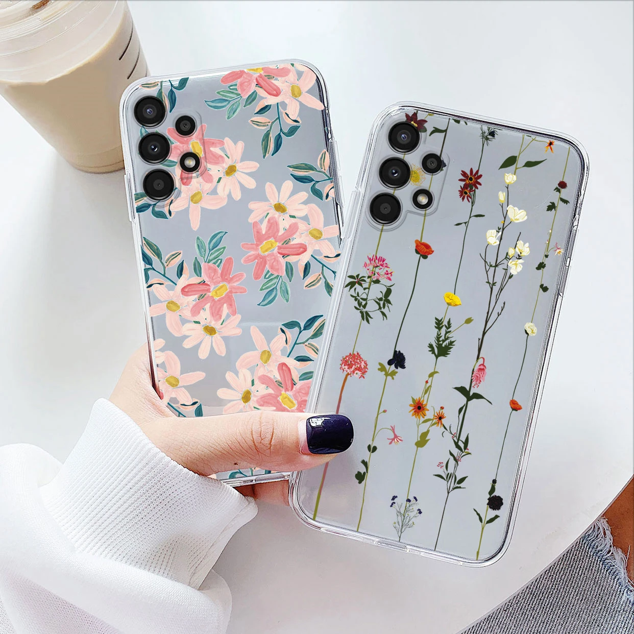 Floral Transparent Soft Silicone Phone Case - Flower TPU Cover