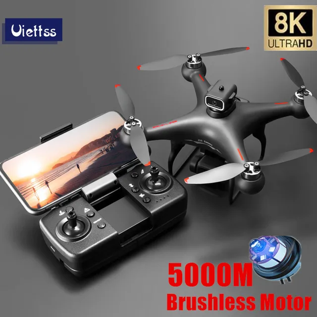 S drone k hd dual camera wifi fpv optical flow positioning obstacle avoidance brushless motor helicopter