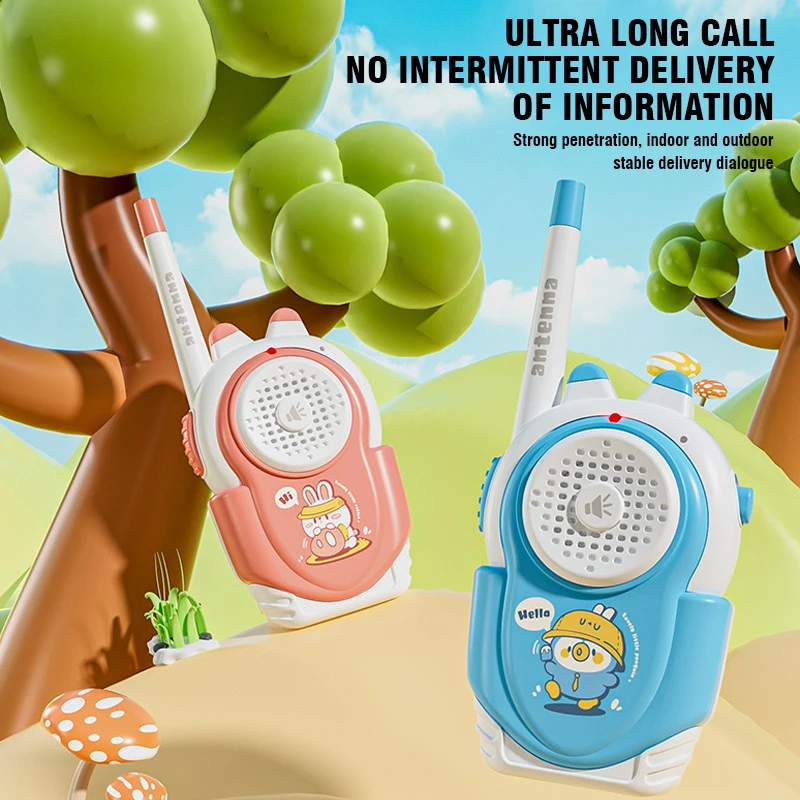 A Pair Children's Walkie Talkies Toys 500M Wireless Intercom Pagers Outdoor Role-play Educational Parent-child Interaction Toys 2
