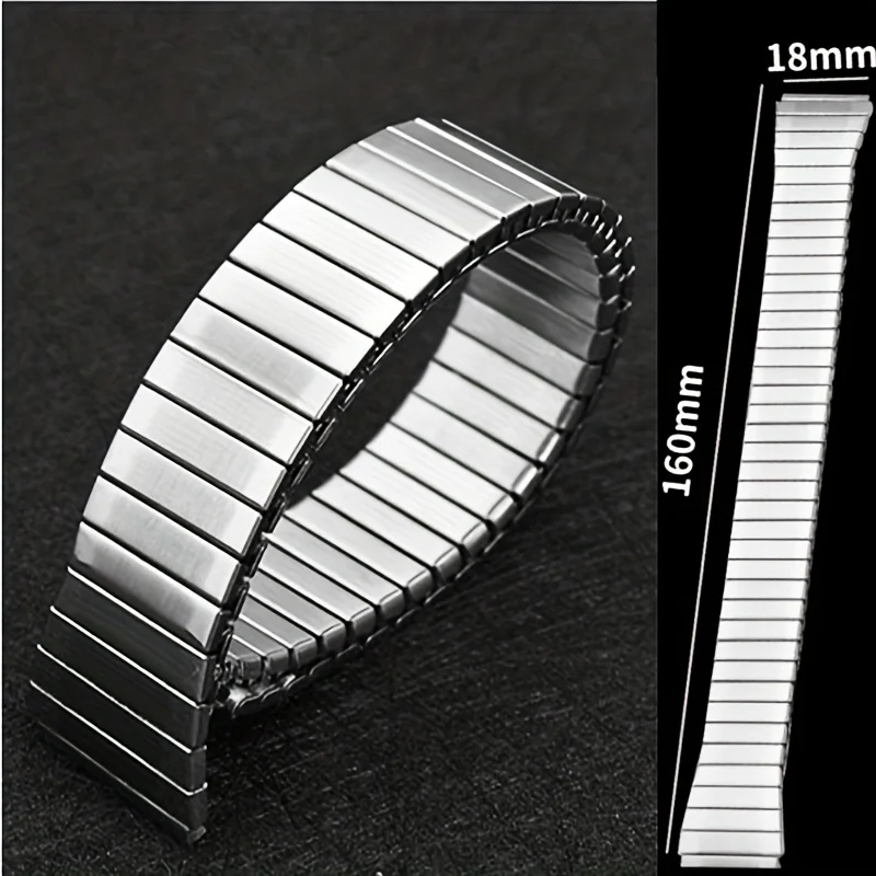 Elastic Stainless Steel Stretch Expansion Watchband Bracelet