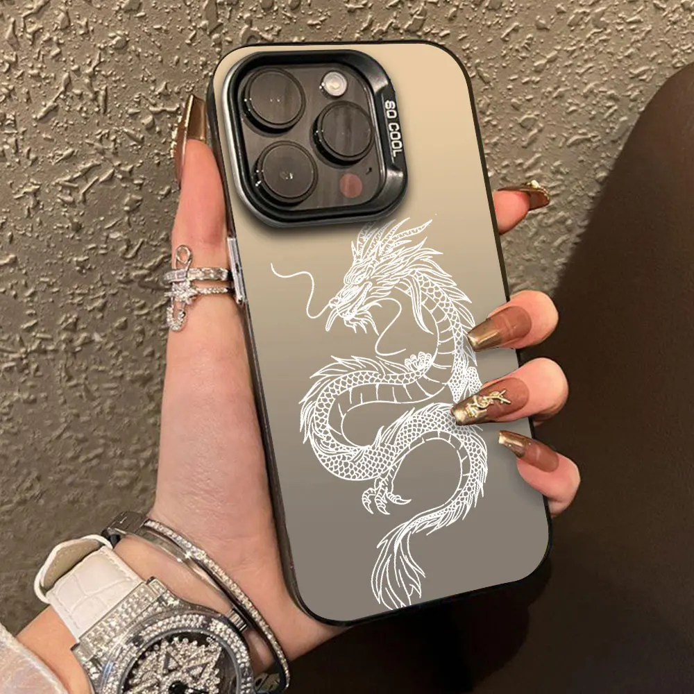 Luxury Silver Dragon Totem Phone Case