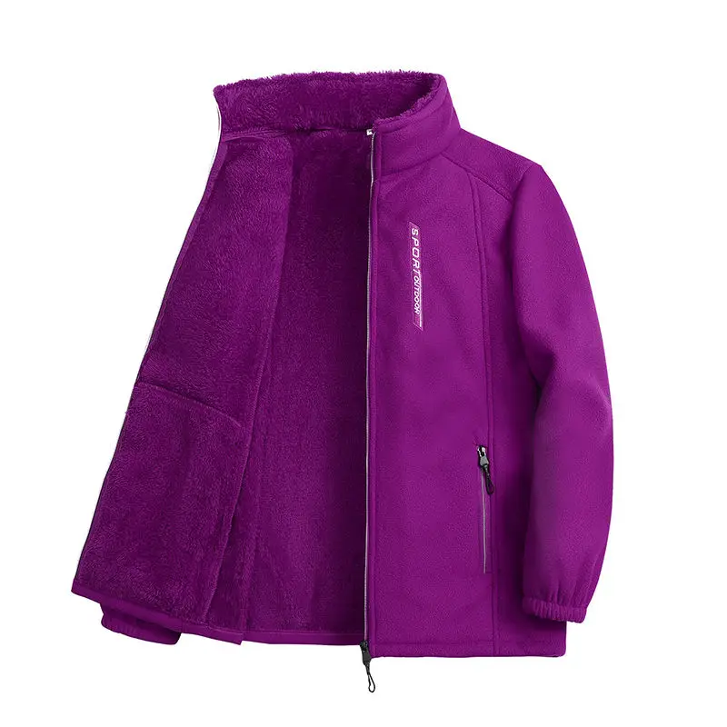 Autumn Winter Polar Fleece Warm Coat Women Sweatshirt Outdoor Sports Casual Zipper Cardigan Jacket Top Slim Teenagers Couple 5