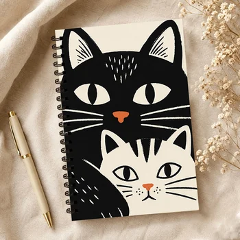 Quaderno a Tema Gatto Bicolore 1 pz, Pagine a Righe Vuote, Regalo Ideale per Prendere Appunti, Ispirante per Tutti, Perfetto per Studenti