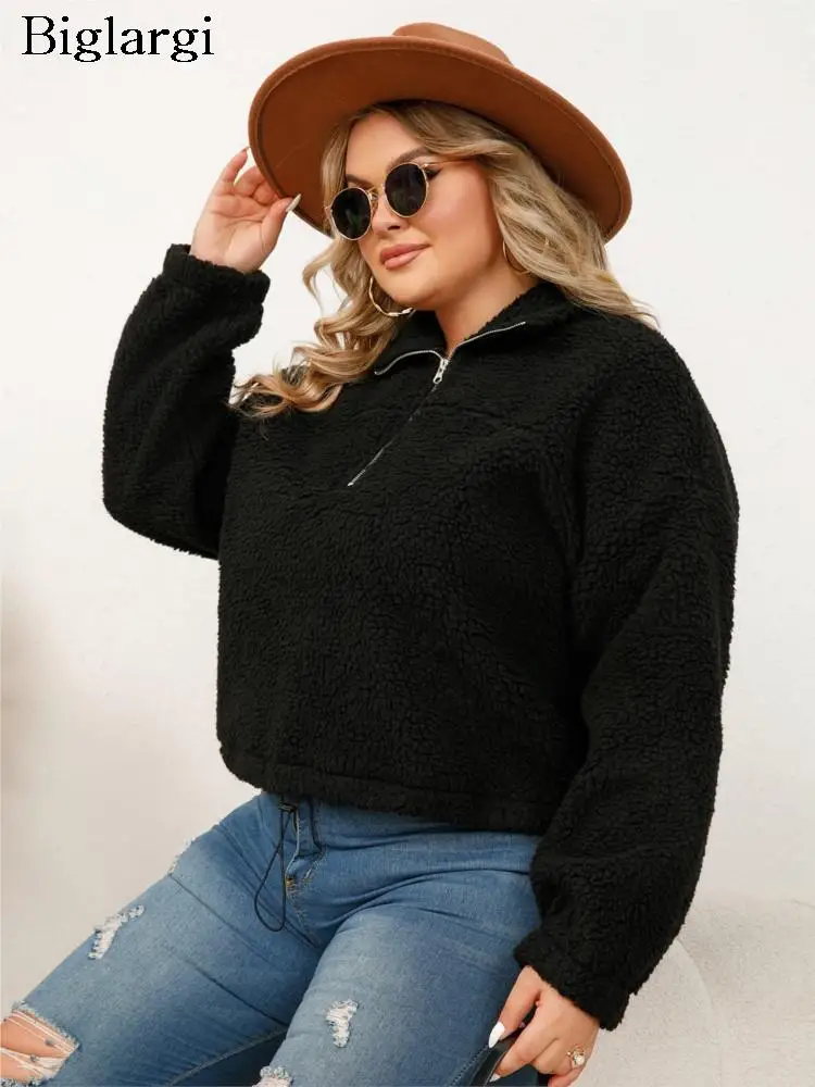 

Plus Size Autumn Winter Pullover Sweatshirt Tops Women Long Sleeve Ladies Cropped Sweatshirts Casual Modis Loose Woman Tops 2023