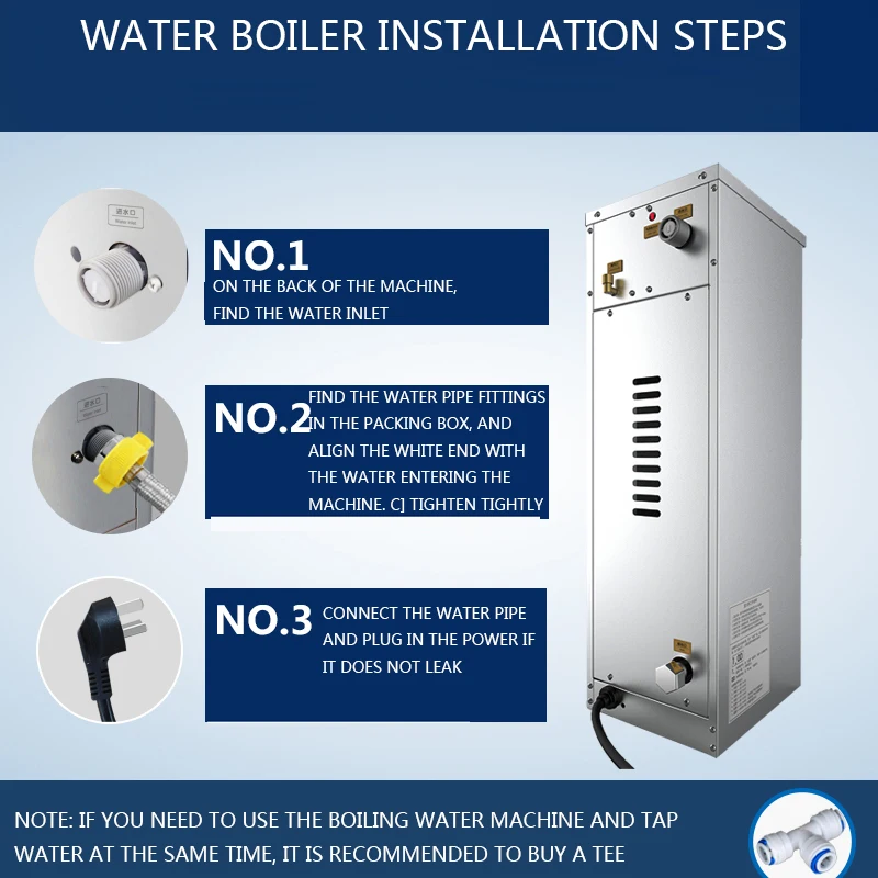 35L /hourStepping Water Heater 220v/1500w Electric Hot Water Tank Steam Heater Milk Tea Coffee Shop Automatic