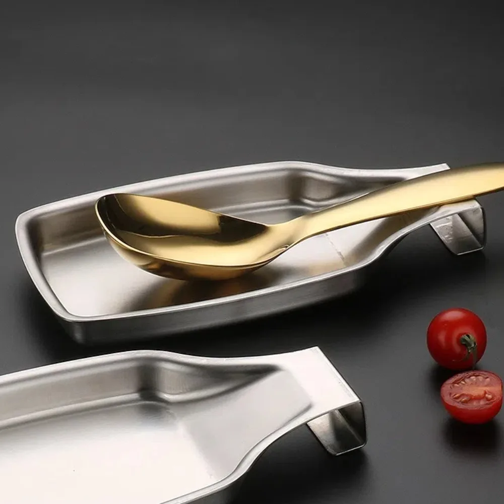 Description Picture 6 of itemDurable Stainless Steel Spoon Put Tray Cooking Tool Multifunction Spoon Rest Heavy Duty Kitchen Spoon Holder